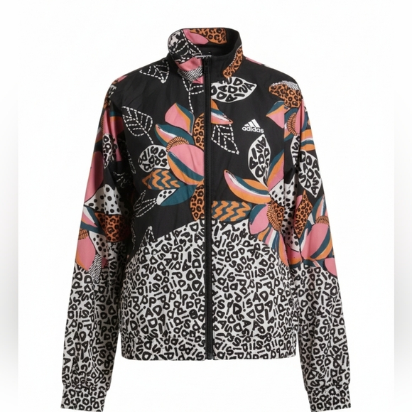 adidas Jackets & Blazers - 🐯 Adidas Printed – Floral Abstract | Zip-Up Track Jacket | XS